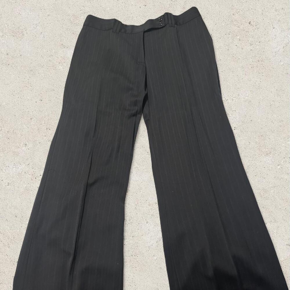 Bcbgmaxazria black lowrise pinstripe trousers